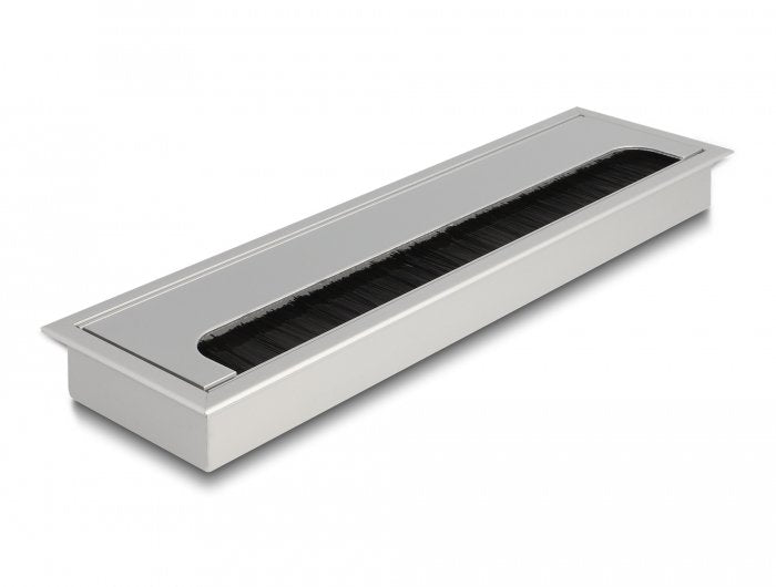 Delock Cabledurchführung Für Tischeinbau Mit Bürste 280 X 80 X 28 Mm Silber