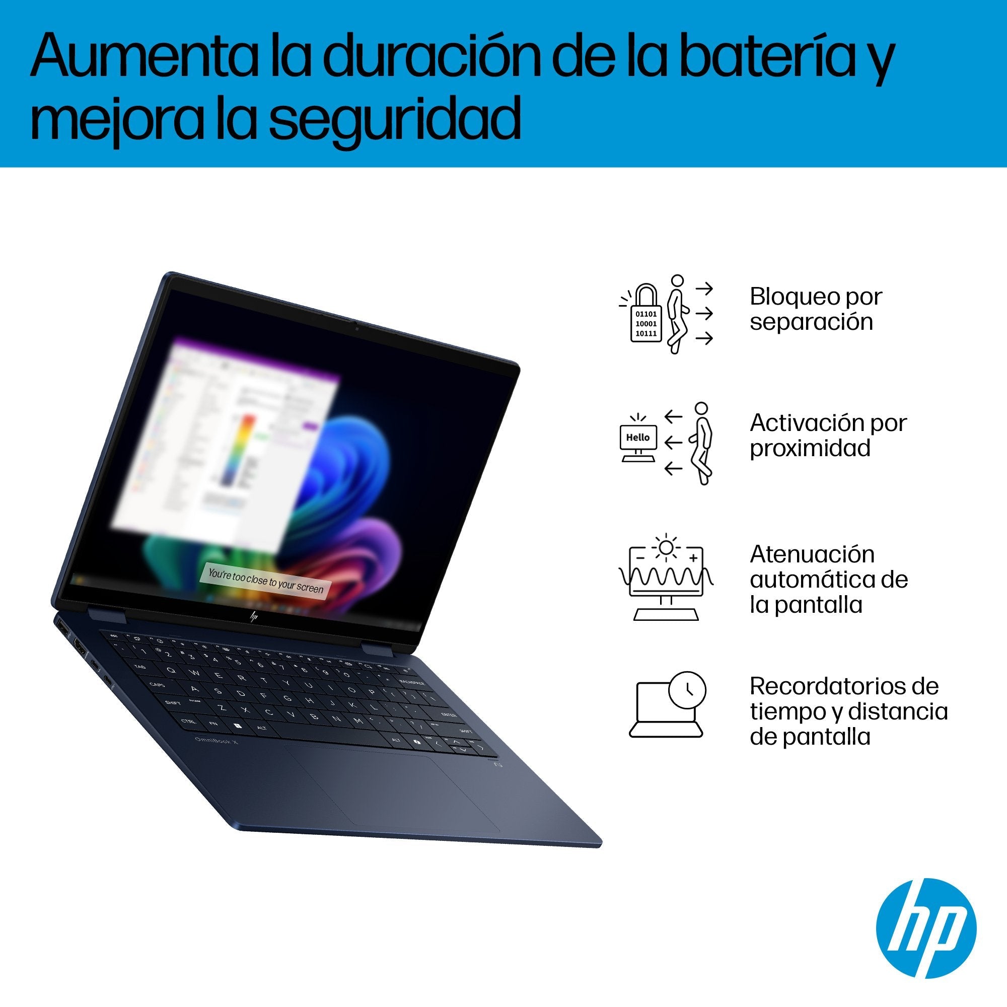 Portátil Hp Omnibook X 14-Fm0009ns U7-258v-Evo 32gb 1tb 16" W11h Blue