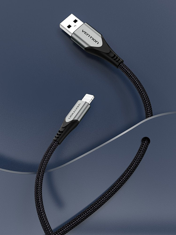 Cable Usb 2.0 Lightning Vention Labhf Usb Macho Lightning Macho 1m Gris