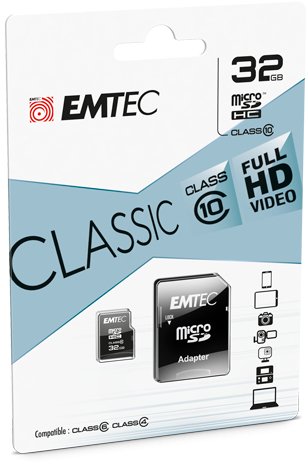 Memoria Sd Micro 32gb Emtec 20mb/S Sd + Adapter Class 10 Ecmsdm32ghc10cg