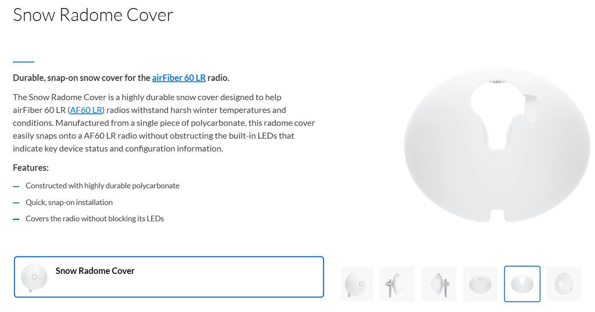 Ubiquiti Snap-On Snow Radome Cover For Af60-Lr