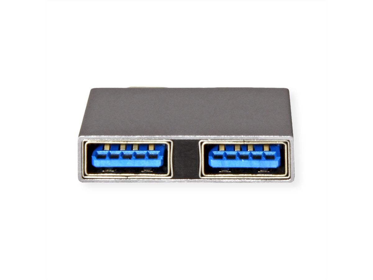 Roline Usb 3.2 Gen 2 Adapter, 2x Usb Typ C - 2x Typ A, St Bu, Silberfarben