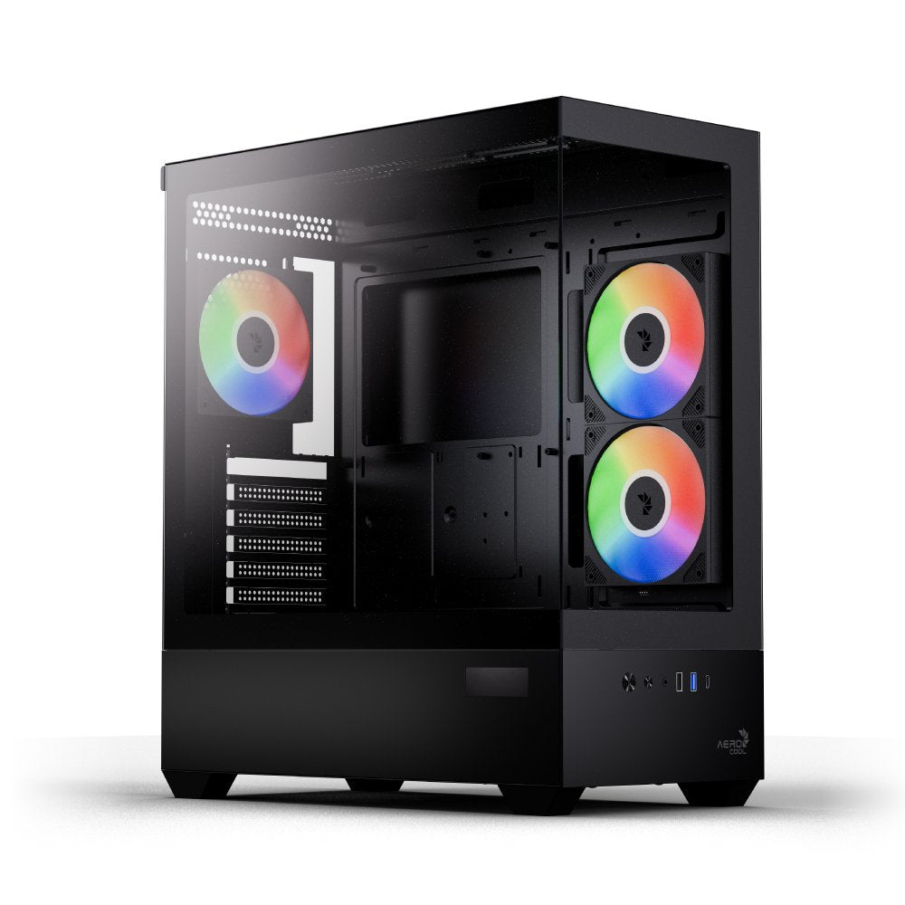 Caja Atx Aerocool P500d Digi Argb Cristal Templado Negro