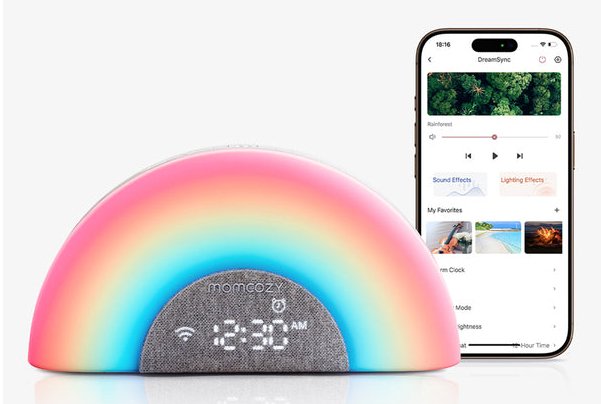 Momcozy Rainbow Sound Blanco Noise Machine Con App-Mando A Distancia