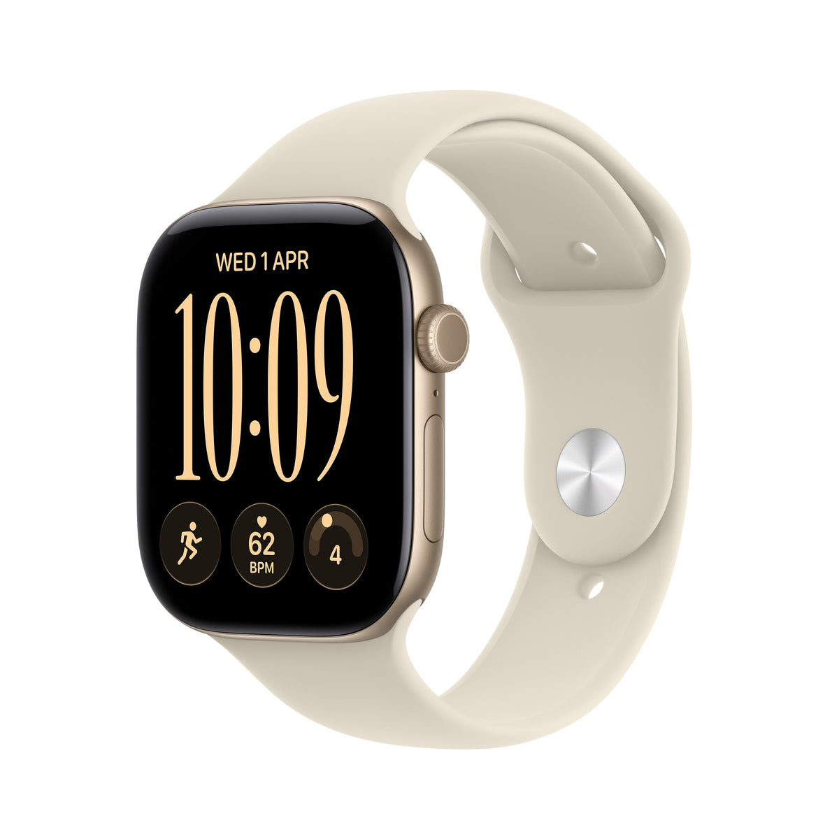 Apple Watch Series 12 (2026) Gps 42mm Caja De Aluminio Dorado Claro Correa Deportiva Arena Talla S M Siri Ai