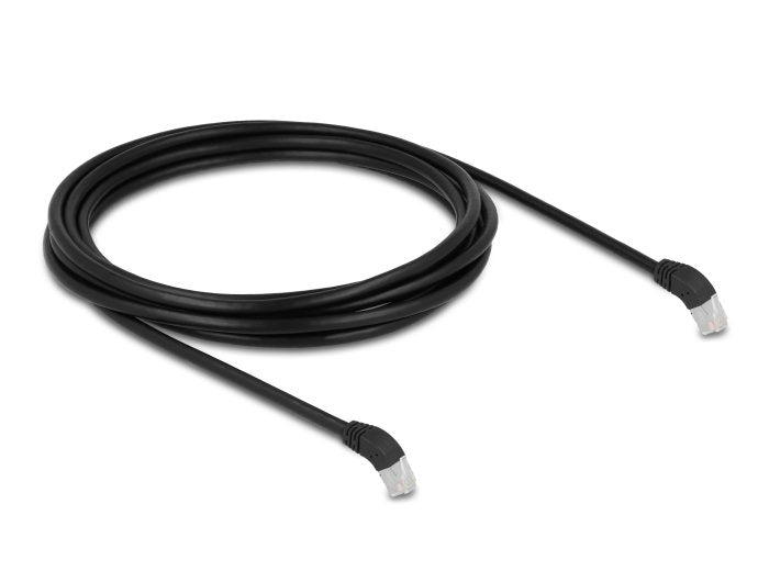 Delock 80277 Rj45 Cable De Red Cat.6a S/Ftp 45° Nach Unten Angular 3 M Negro