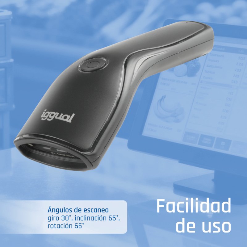 EAN 8435364320136 - iggual L2DUSB-B-AX Lector de códigos de barras portátil 1D/2D CMOS Negro imagen 10