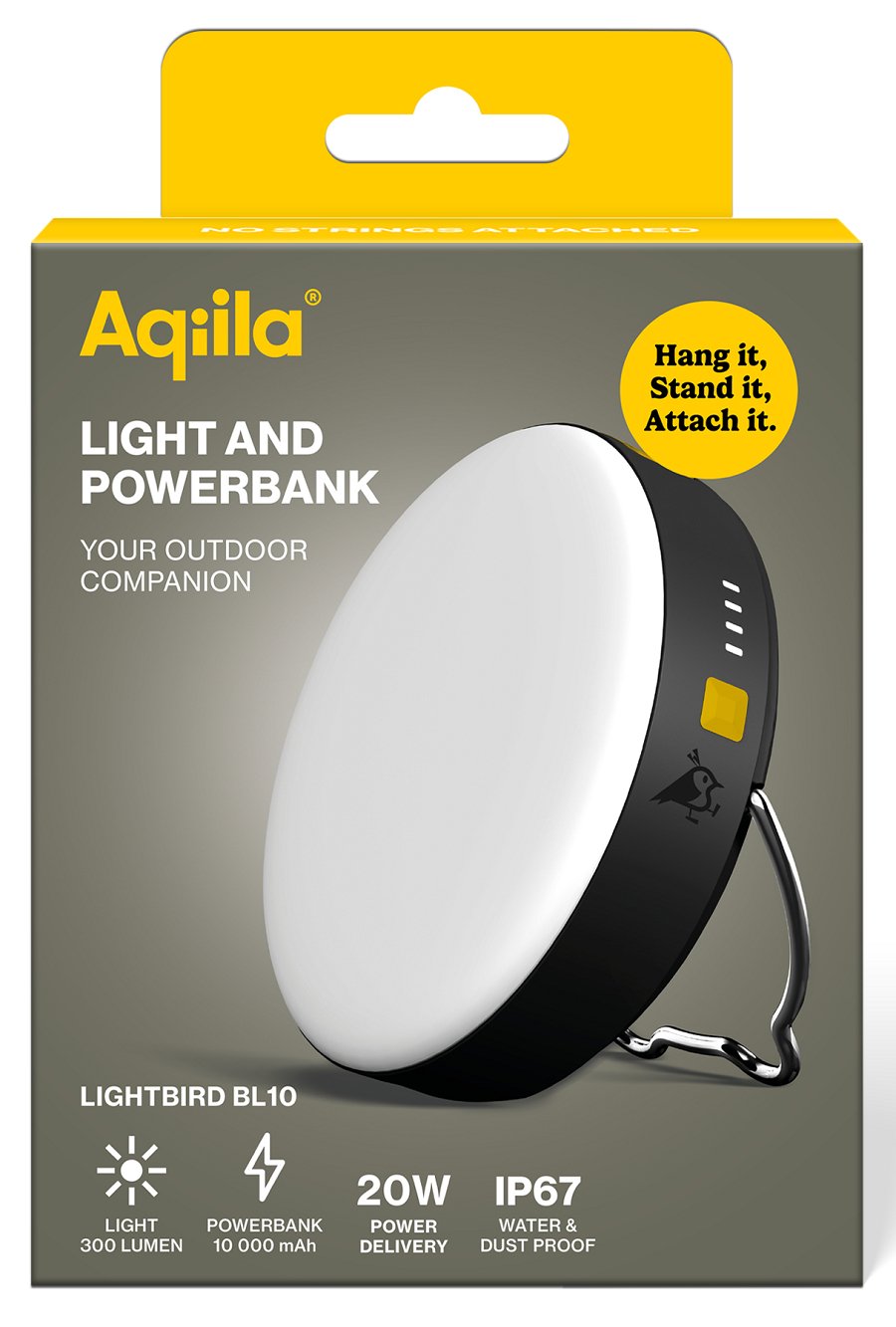 Aqiila Powerbird Bl10 Powerbank Lampe 20w Schwarz 10.000 Mah