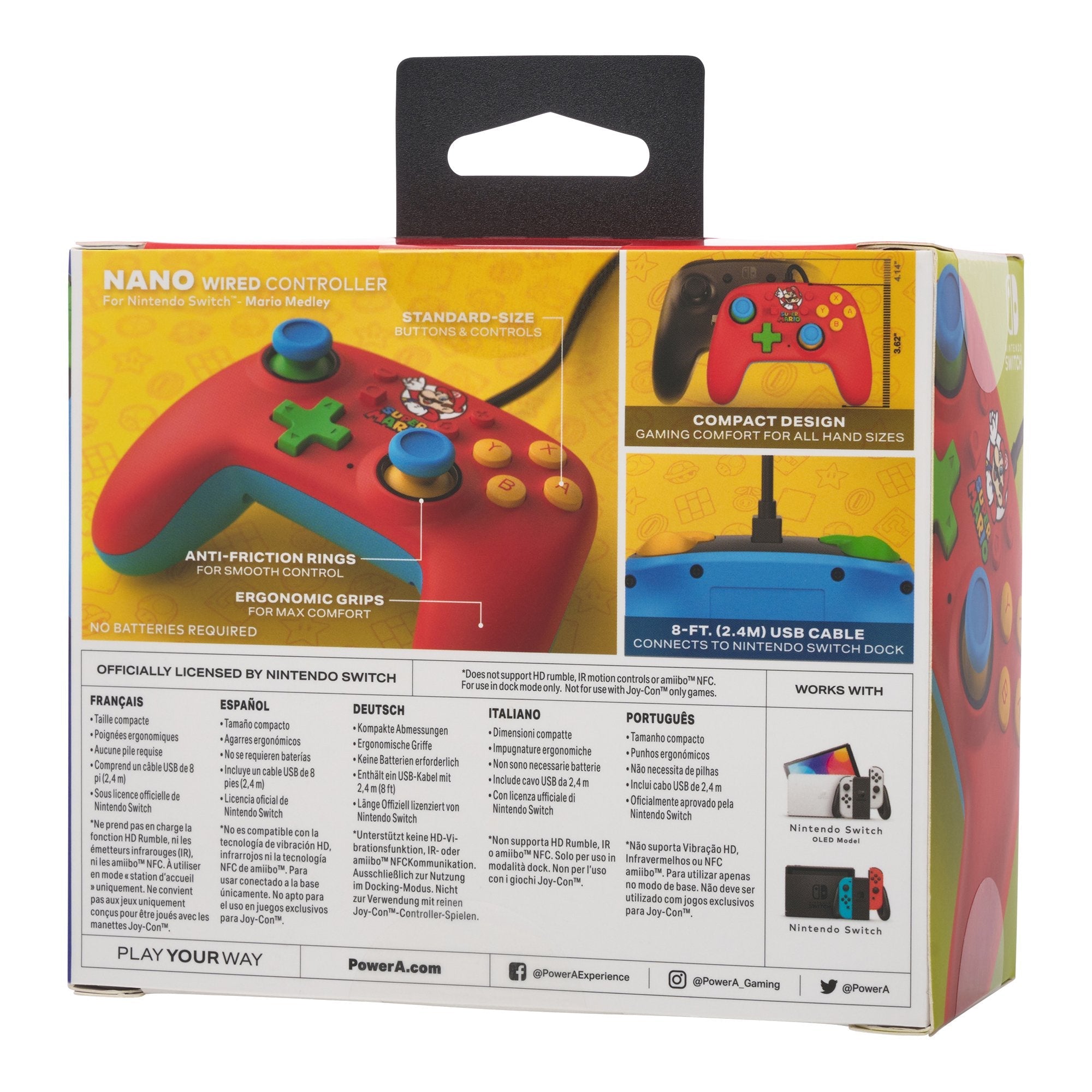 Gamepad Mando Nano Switch Wrls Mario Medley
