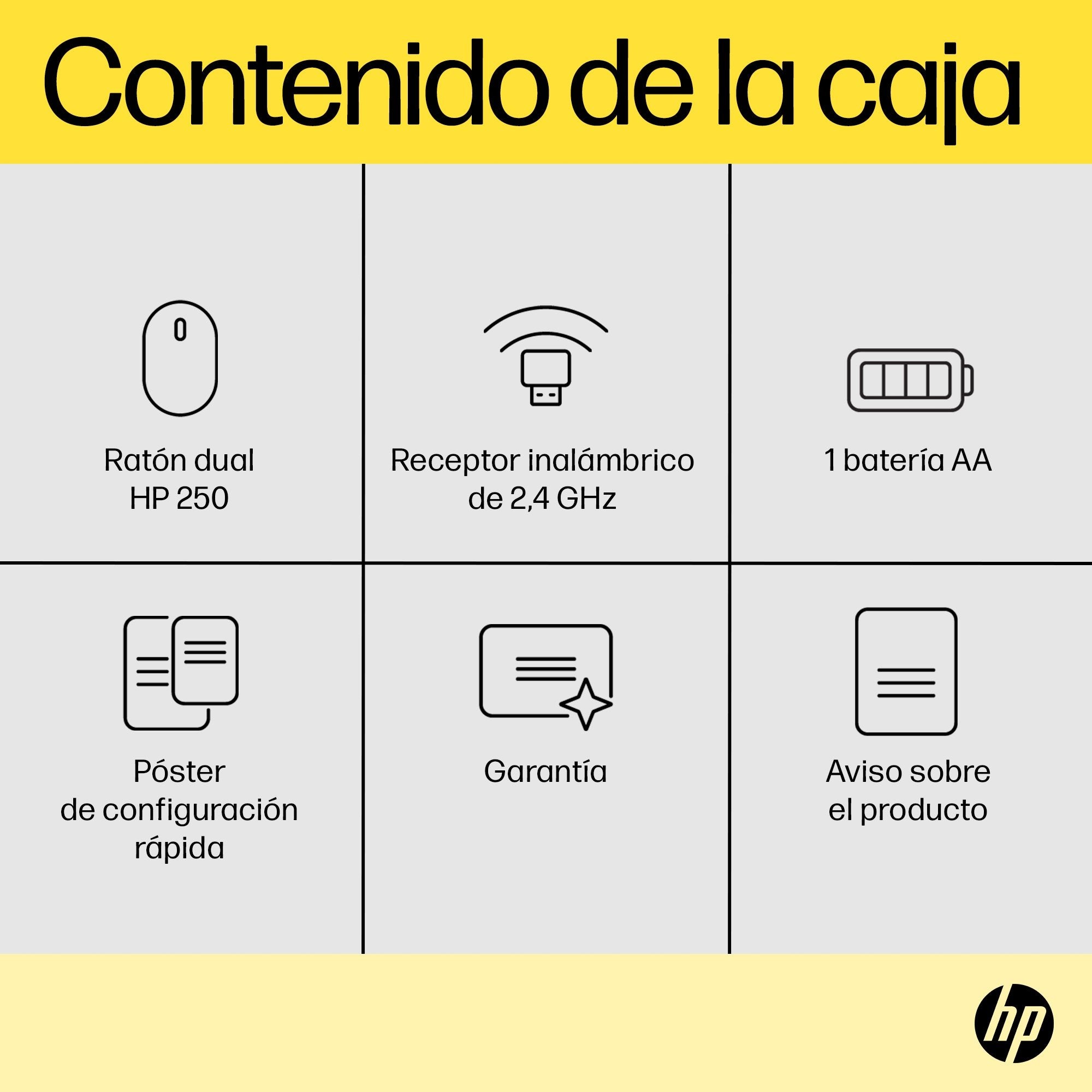 EAN 0196786514548 - HP 250 Dual Mouse ratón Ambidextro Bluetooth + USB Type-A 1600 DPI imagen 7