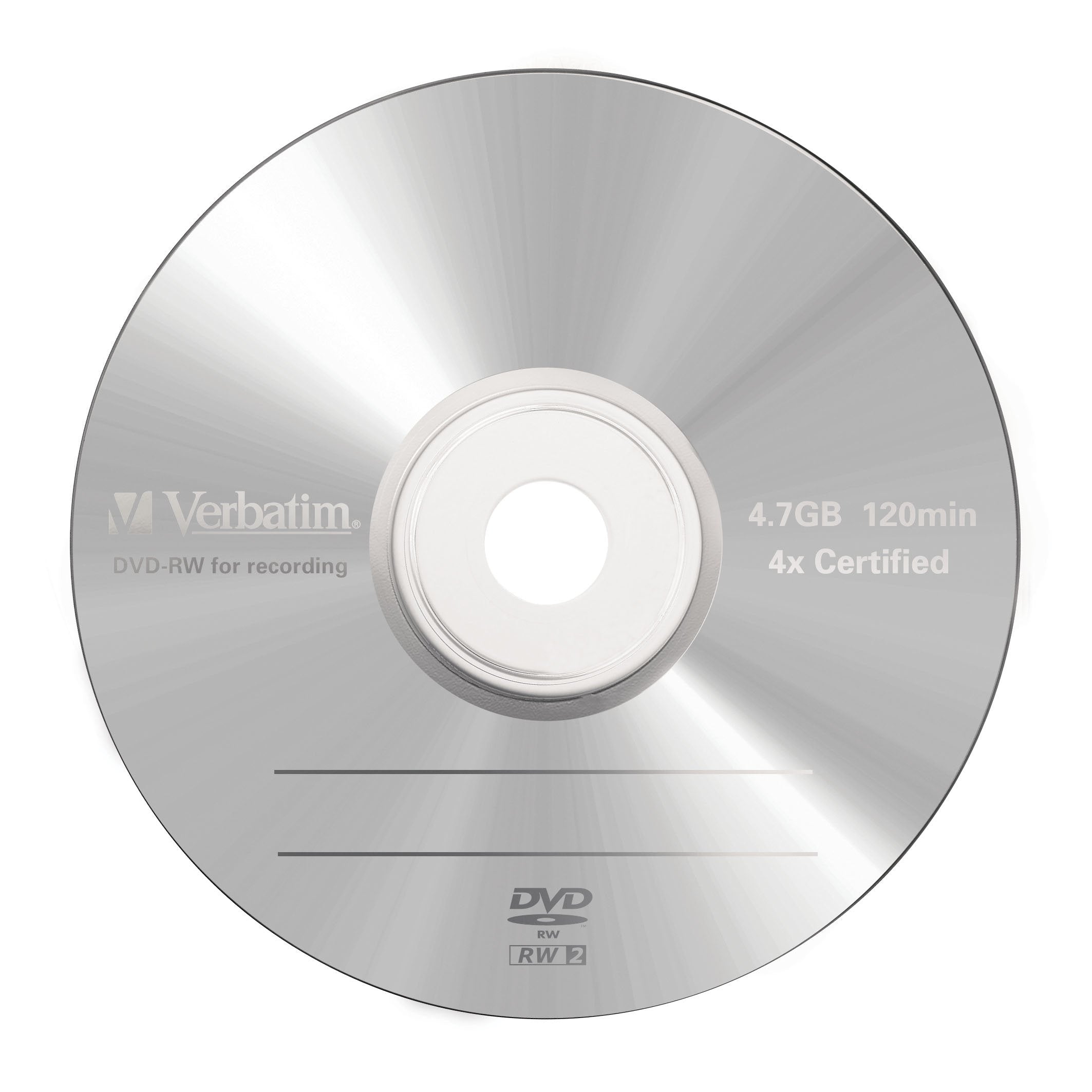 Verbatim Dvd-Rw, 4.7gb, 4x, 5 Pack Jewel Case, Superficie Matt Silver