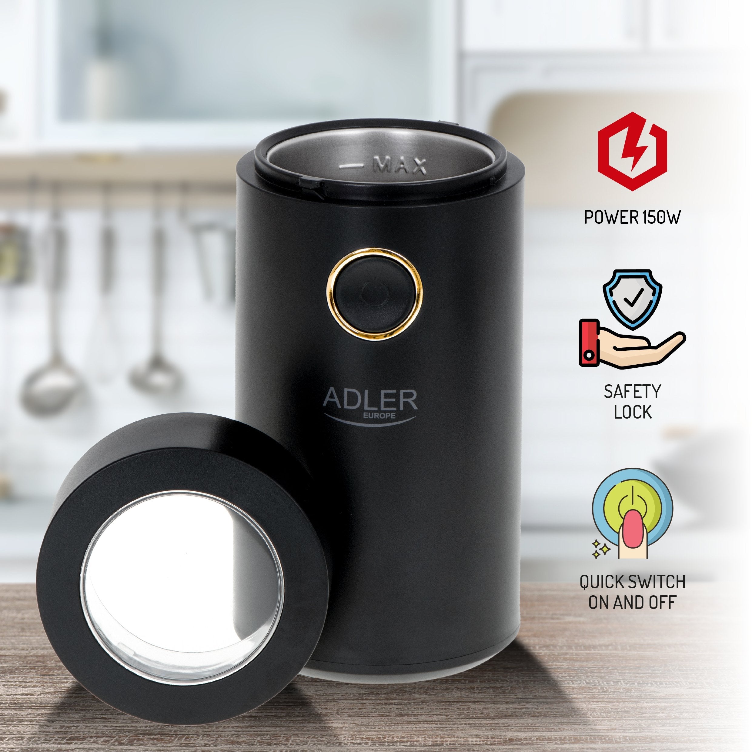 EAN 5903887800464 - Adler AD 4446bg 150 W Negro imagen 2