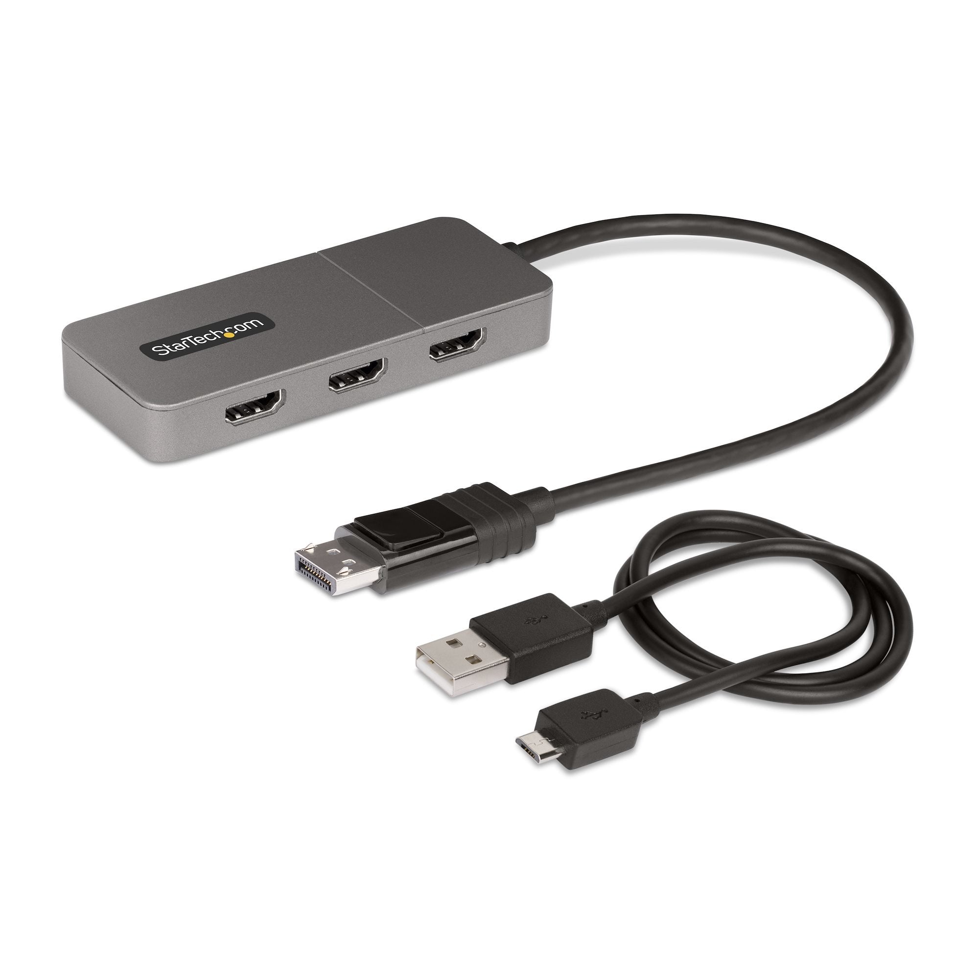 Startech Hub Mst De 3 Puertos - Multiplicador Divisor Displayport A 3 Puertos Hdmi 4k60hz  Cable De 30cm - Alimentado Por Usb - Solo Windows