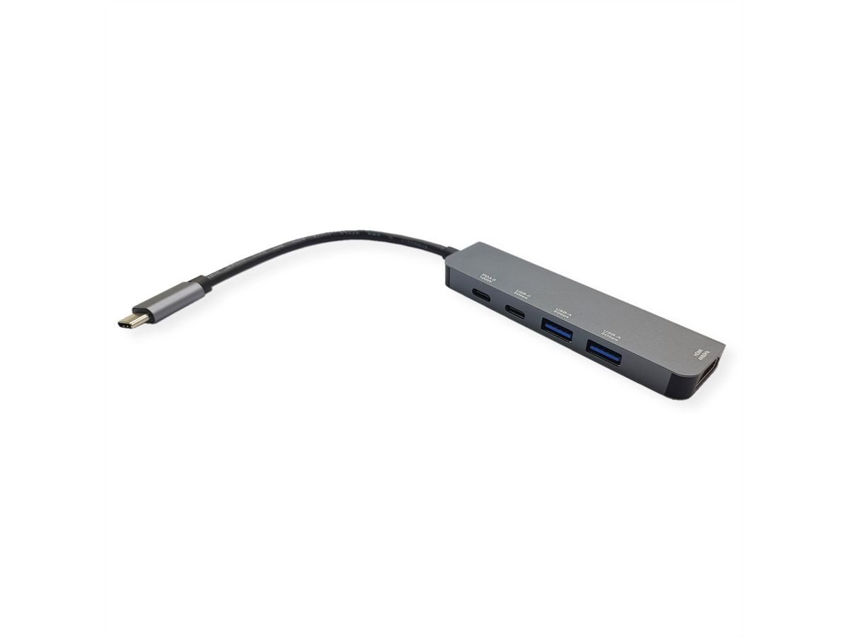 Usb Tipo C Estación De Acoplamiento Hdmi 4k60 3x Usb3.2 Gen1 1x C + 2x A 1x Pd