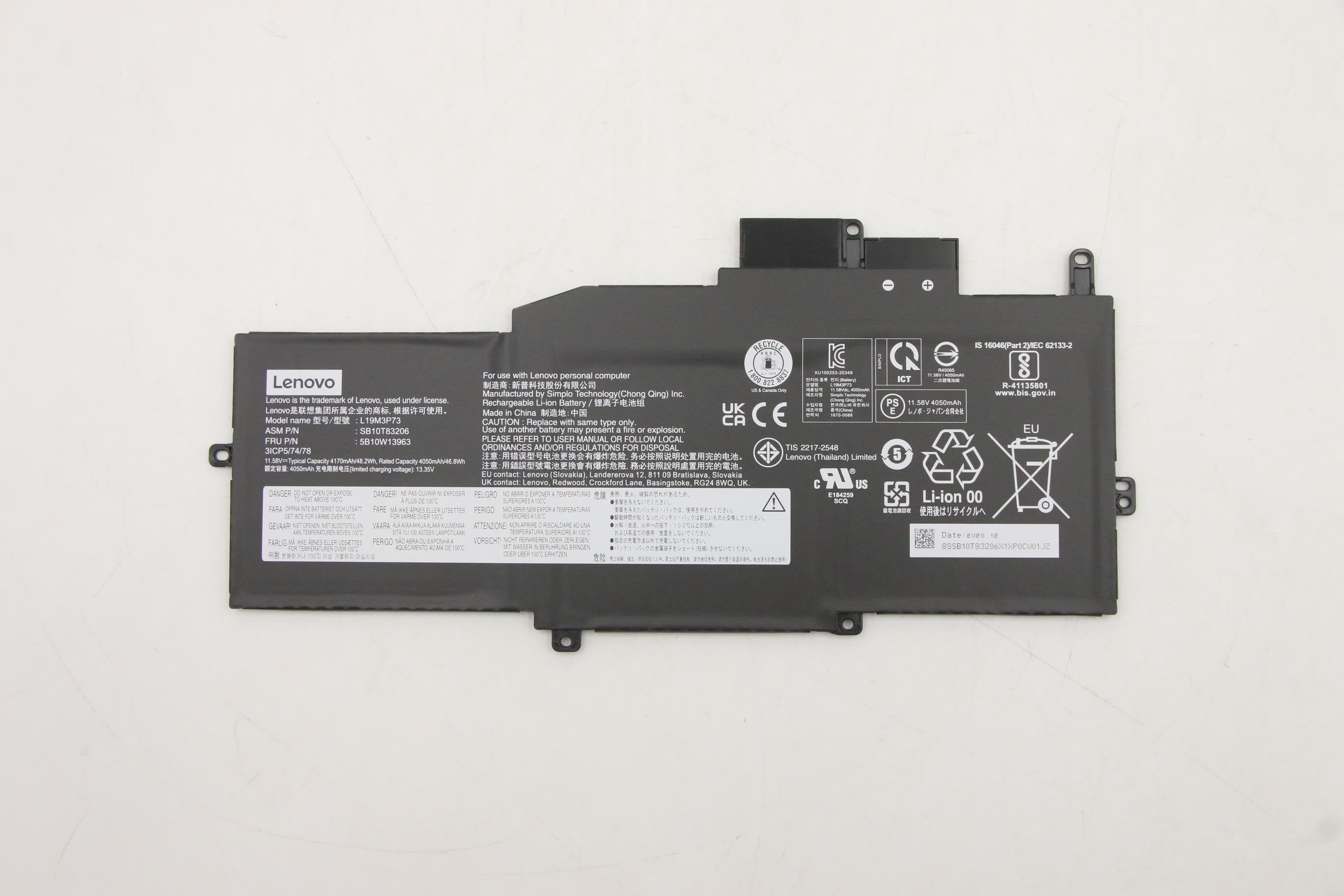 EAN 5704174666851 - Lenovo 5B10W13963 refacción para laptop Batería imagen 1