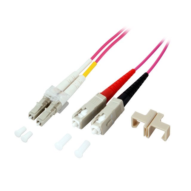 Duplex Cable De Red Lc-Sc 50 125 Om4 Lszh 2mm 10m Violett