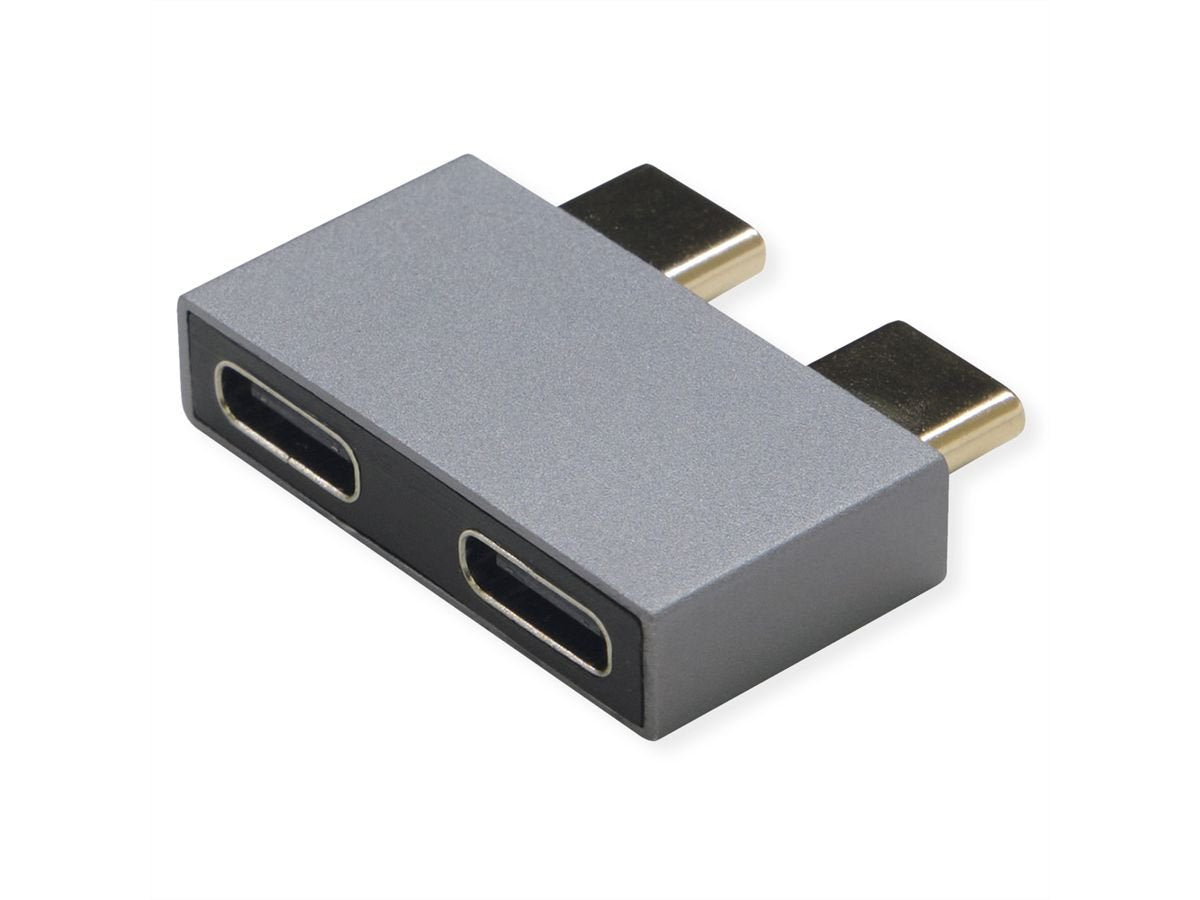 Roline Usb 3.2 Gen 2 Adapter, 2x Usb Typ C - 2x Typ C, St Bu, Silberfarben