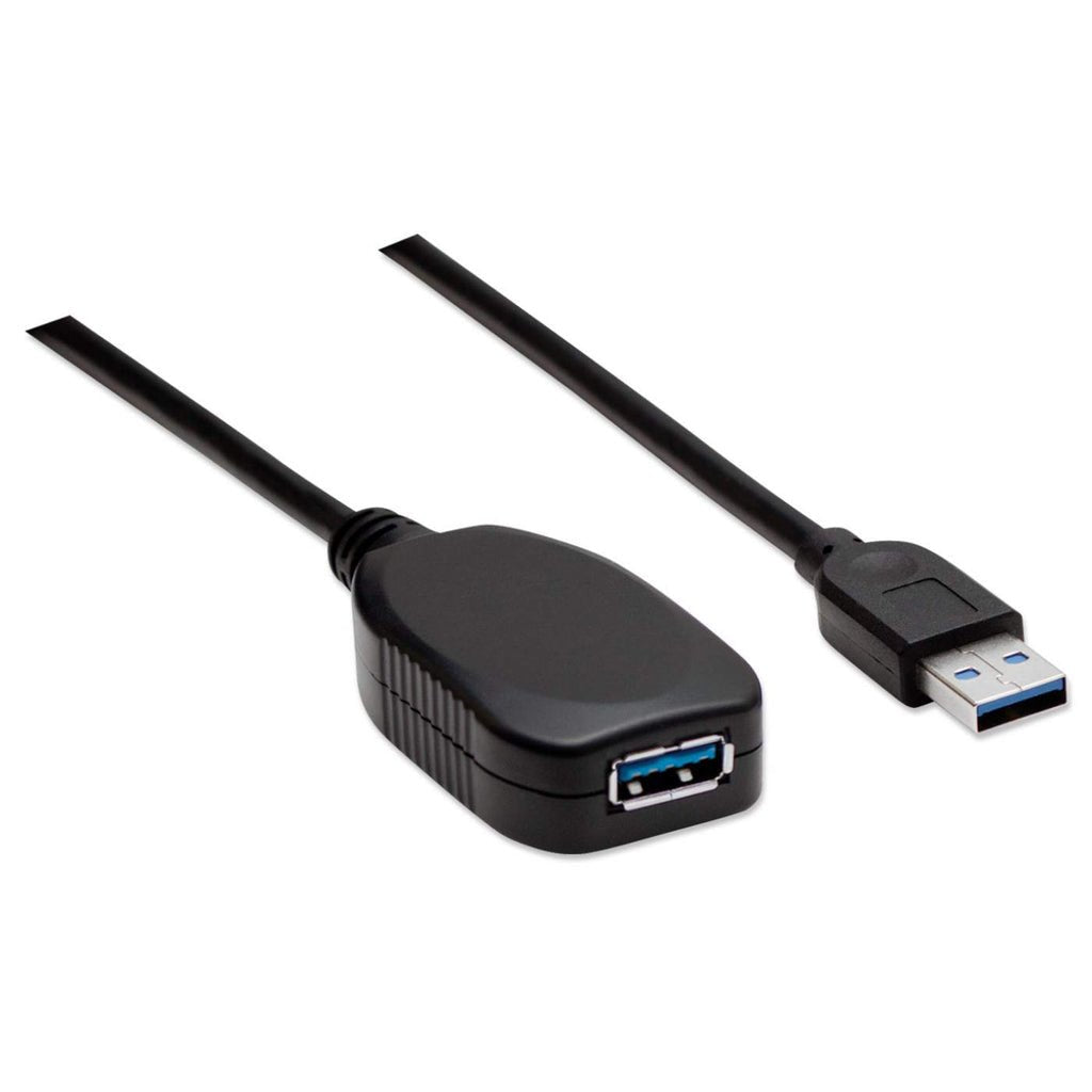 Cable Usb Manhattan Usb A/Usb A 5 M Macho/Hembra Negro