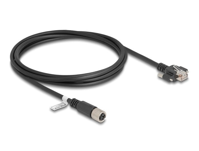 Delock M12 Cable X-Kodiert 8 Pin Hembra A Rj45 Macho Cat.6a S/Ftp 2 M Negro