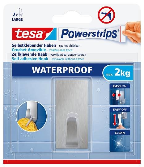 Tesa Powermrips Waterproof Haken L Metall Rectangular