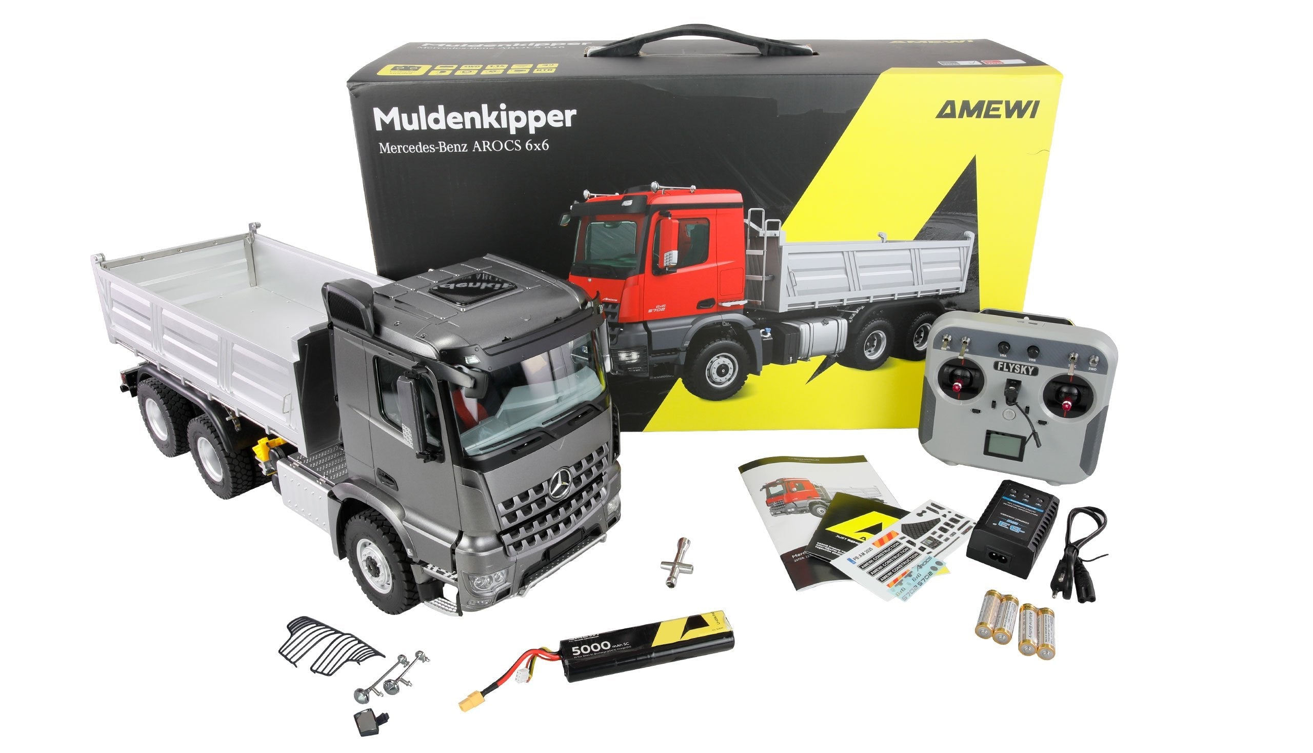 Amewi Mercedes Arocs Muldenkipper 6x6 1:14 Rtr Anthrazit 14+