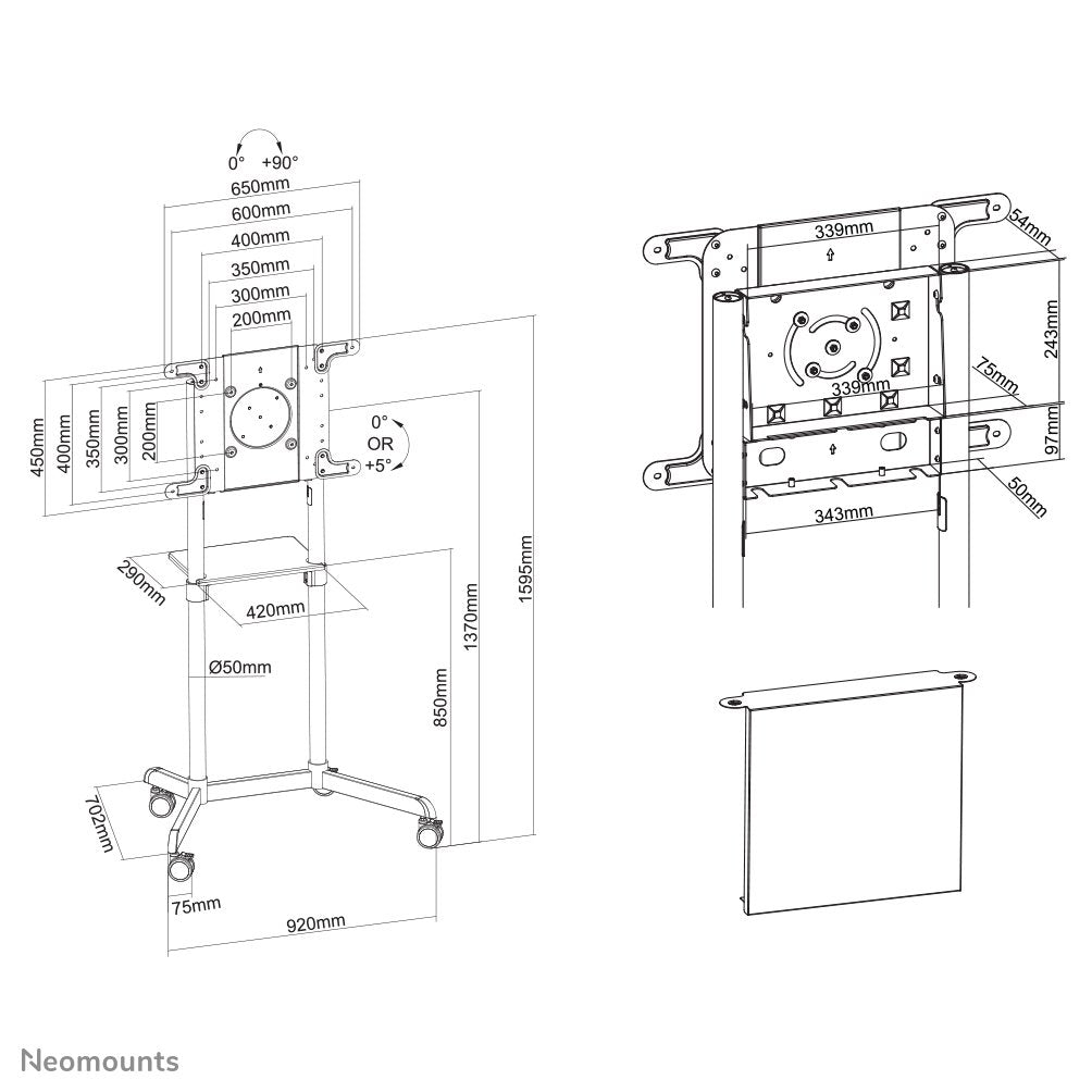 EAN 8717371448073 - Neomounts NS-M1250WHITE mueble y soporte para dispositivo multimedia Blanco imagen 16