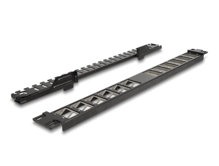 Delock 19? Keystone Patchpanel 24 Port Gewinkelt Mit Entlastungsschiene Schwarz