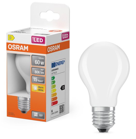 Osram Parathom Classic Filament 60 Non-Dim 5,9ww 827 E27 Bulb