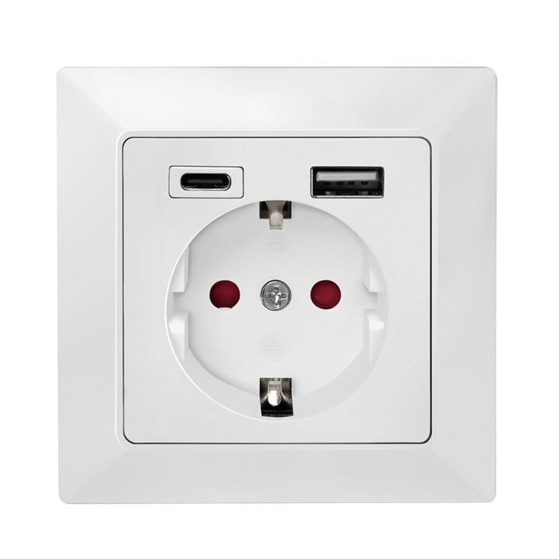 Toma De Empotrar Logilink, 1x Cee 7 3, 1x Usb-A, 1x Usb-C