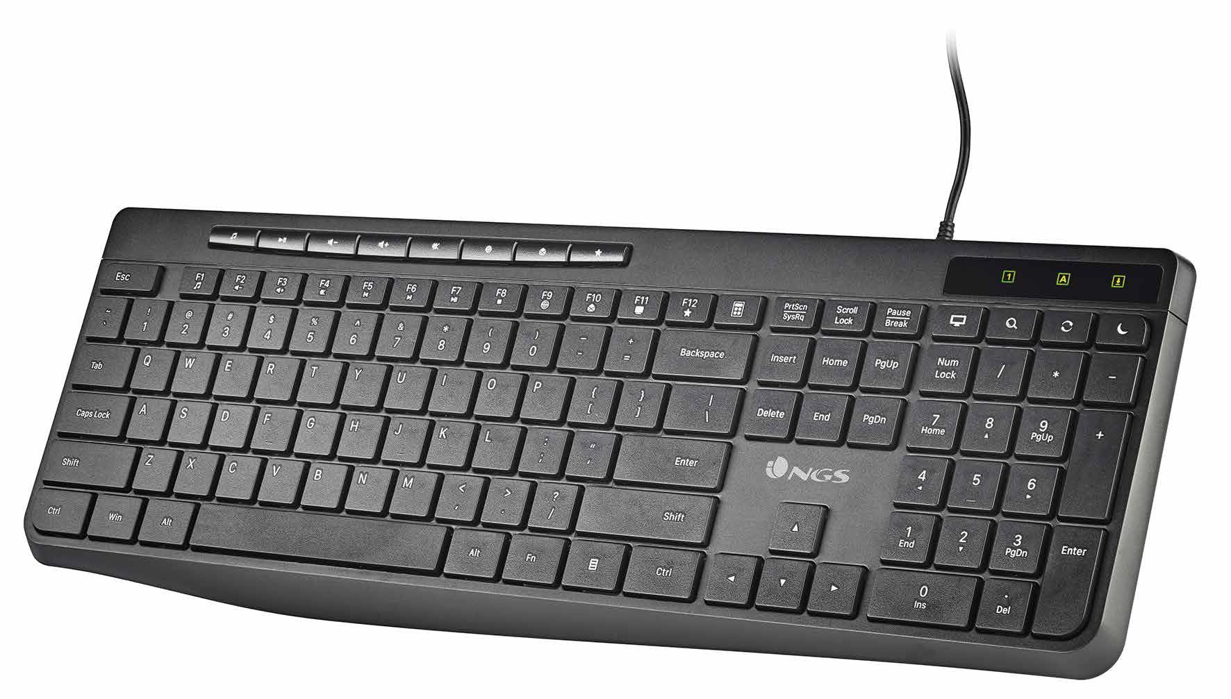 Teclado Con Cable Ngs Spectra (Negro)