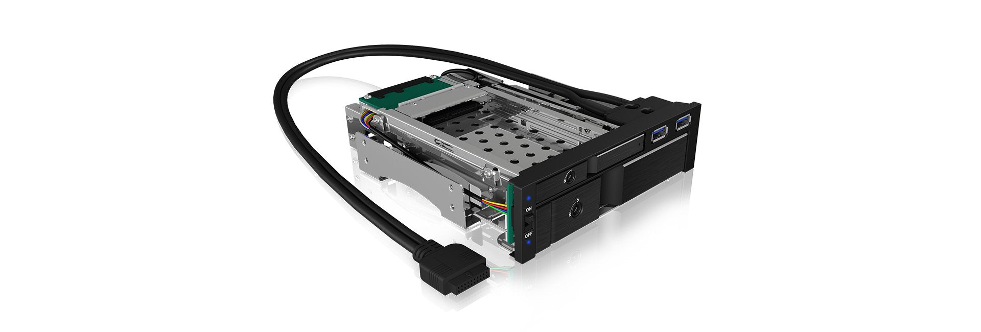Icy Box Ib-174ssk-U 13,3 Cm (5.25") 1x 2,5"+1x 3,5"  2xsata, Für 5,25"