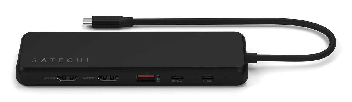 Satechi 13w1 Usb-C Triple Display Multiport Adapter  1x Ethernet 1 Gbps  3x Usb-A  1x Usb-A  2x Usb-A  2x Usb-C 85w Pd, 2x Hdmi 2.0 4k@60hz  Dp 1.4 8k@60hz  3.5mm Audio