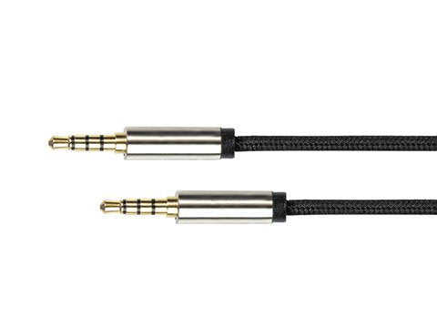 Python Audiocable 4-Pol. Klinkenmecker, Negro 3m