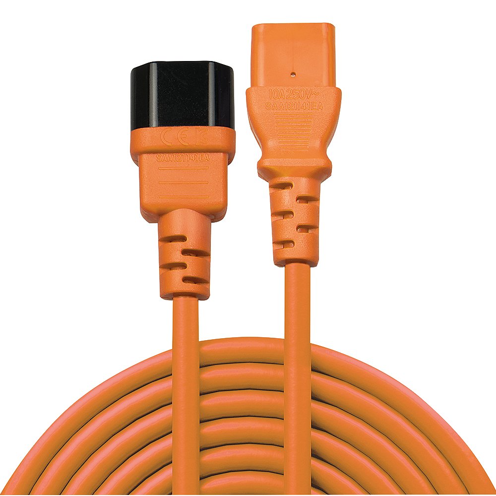 Lindy Extension C14 A C13, Naranja, 2m