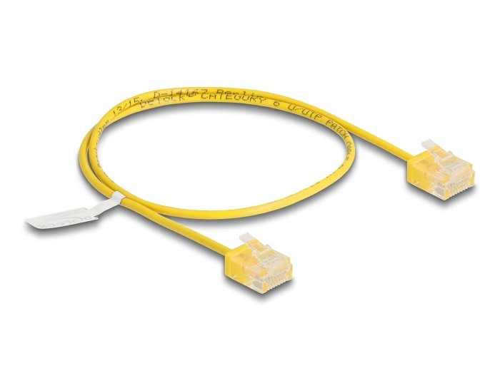 Delock Rj45 Cable De Red Cat.6 Utp Ultra Slim 0,5 M Amarillo Con Kurzen Machon