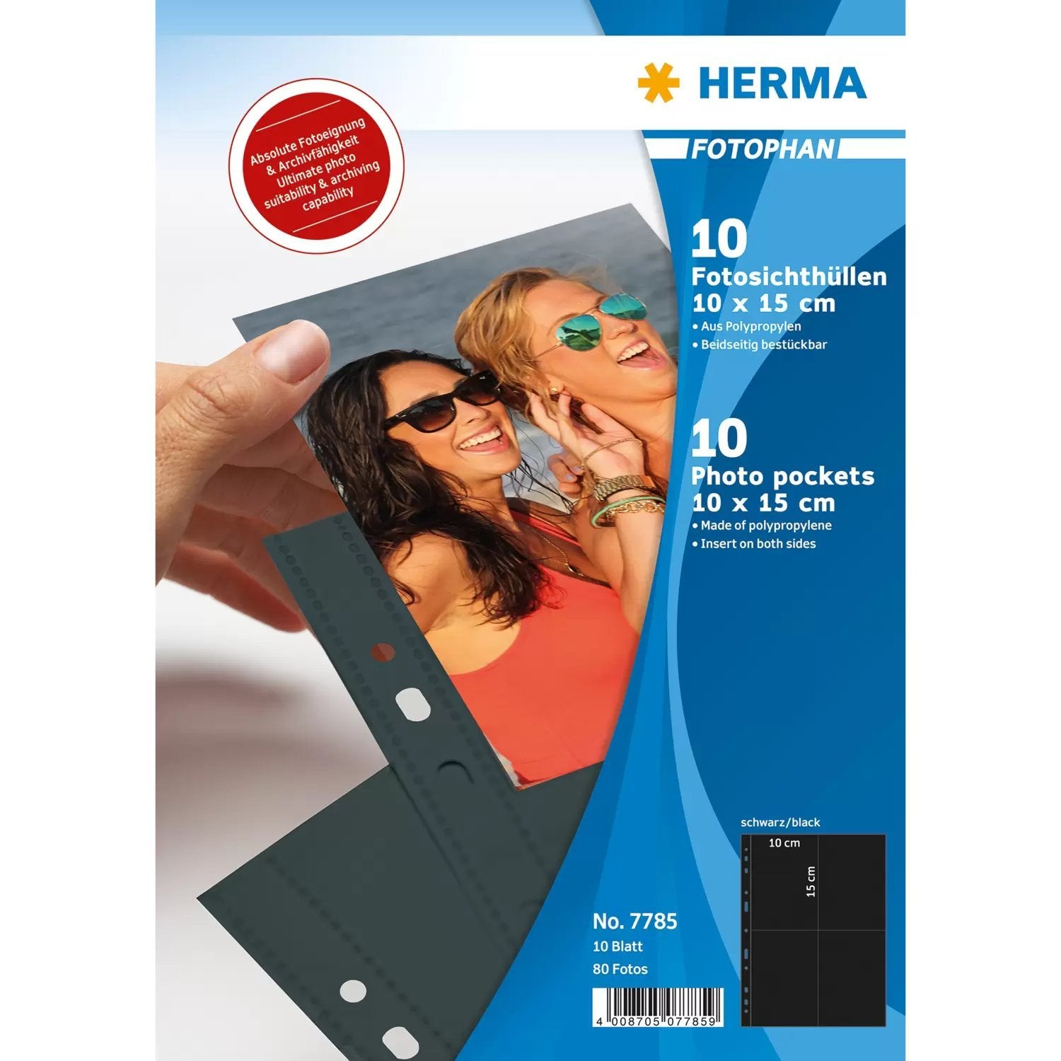 EAN 4008705077859 - HERMA 7785 protector de hojas 100 x 150 mm Polipropileno (PP) 10 pieza(s) imagen 1