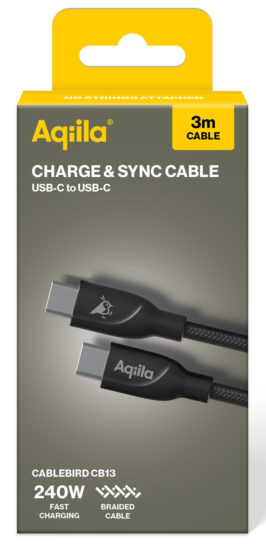 Aqiila Cablebird Cb13 Lade-/Sync Kabel 240w Type C Type C 3m