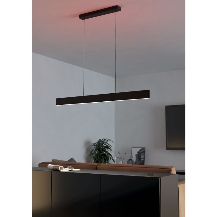 Ceiling Led Lamp Eglo Andreas, 2x19w, Rgb, 4320lm, Black, 117 X 7 X 110 Cm