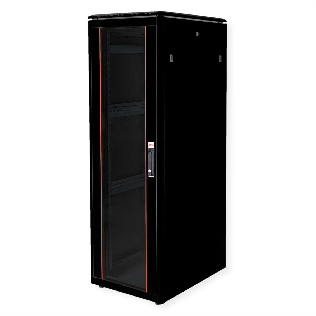 Roline 19-Zoll Netzwerkschrank Pro 36 He, 600x800 Bxt Glastr Schwarz