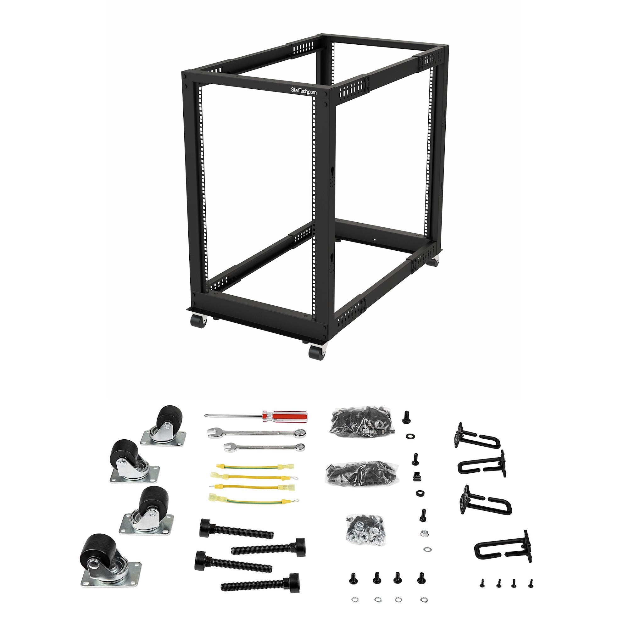 Startech.Com Rack De Marco Abierto De 18u - De 4 Columnas - De Profundidad Ajustable