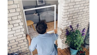 Tesa Mosquitera Alu Puerta De Proteccion Plegable 2,2x1,0m Antracita