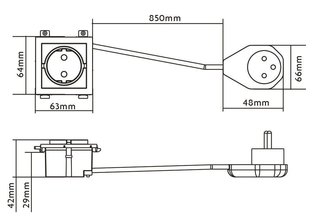 Placa Frontal Audiovisual Modular Techconnect De Vision Garantía Durante Toda La Vida Útil Del Producto Módulo De Toma De Alimentación Para La Ue Toma De Corriente Schuko Conectada A Tierra Instalable En Espacios Para 3 Módulos Enchufe A 90