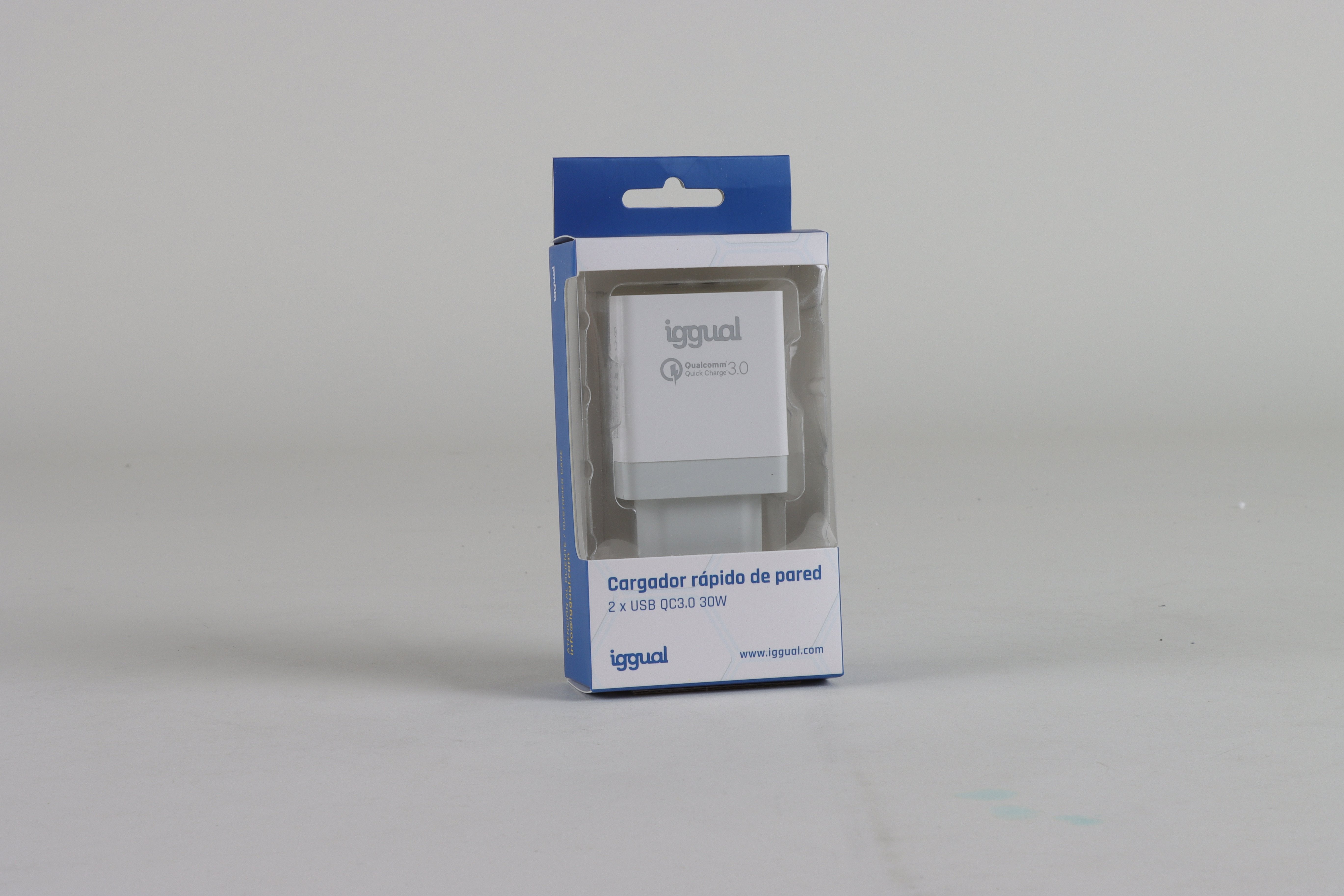 Iggual Cargador 2xusb Carga Rápida Qc3.0 30w