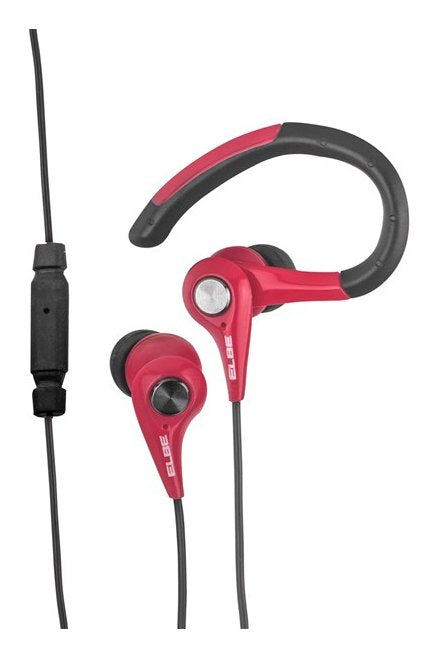 Auriculares Deportivos Elbe Au-107-Mic Con Micrófono Jack 3.5 Rojo Y Negro