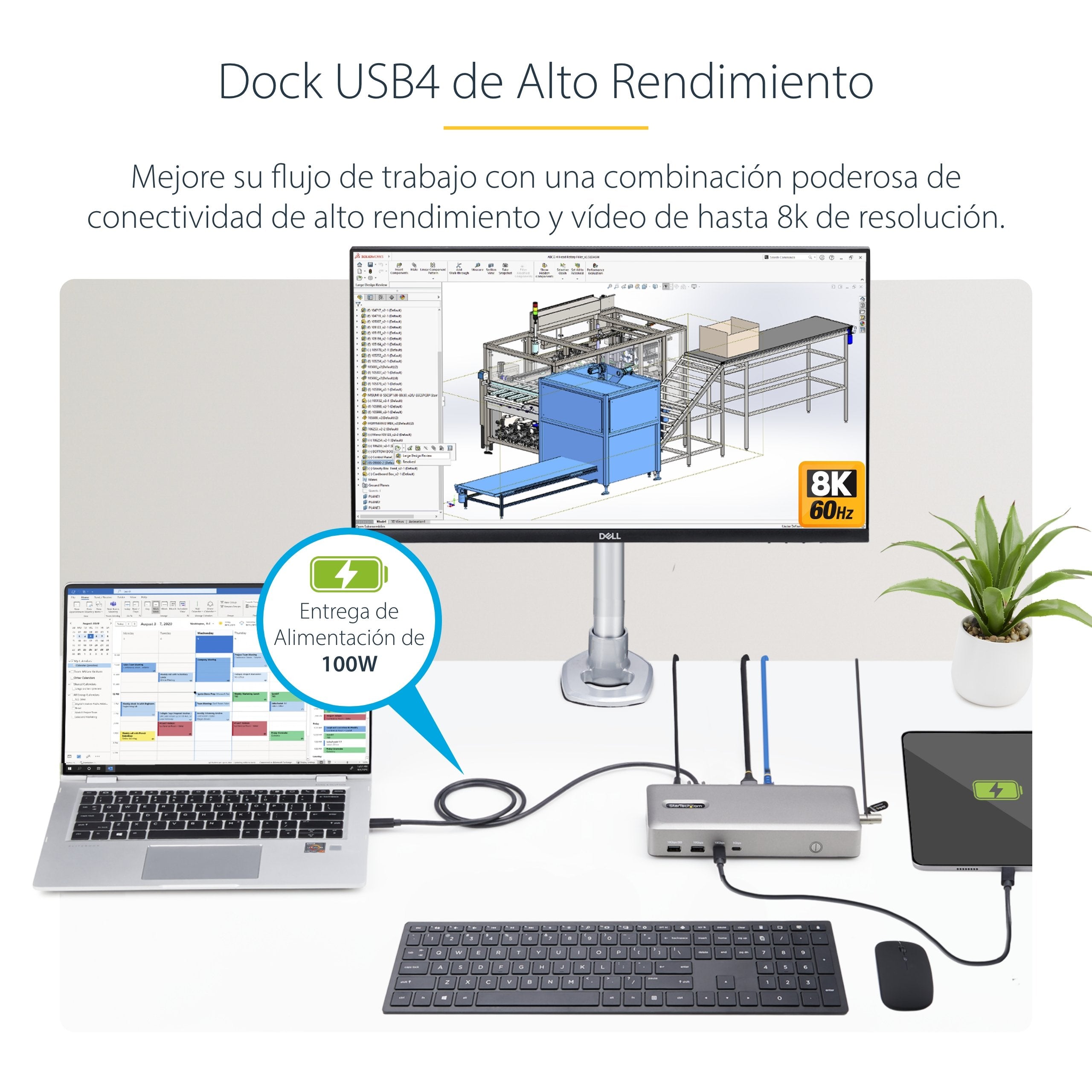 Startech.Com Usb4 Docking Station, Usb-C 40gbps, Dual Video Hdmi, Up To 2x 4k 60hz 4:4:4 (Rgb) Or 2x 4k 120hz 4:2:2, Mul