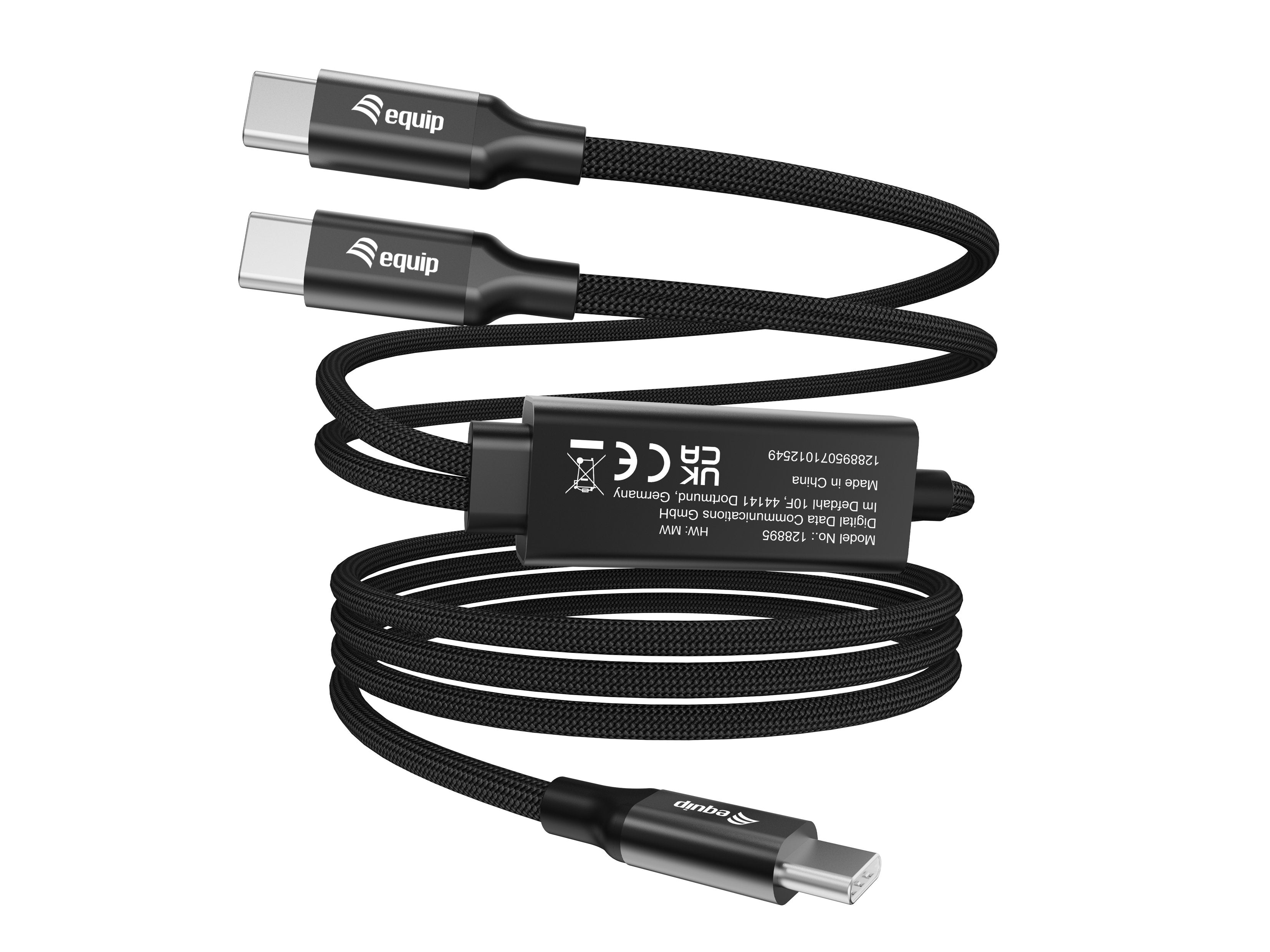 Equip Cable Usb-C4.0->C Y-Cable Pd140w M M 1.50m Negro