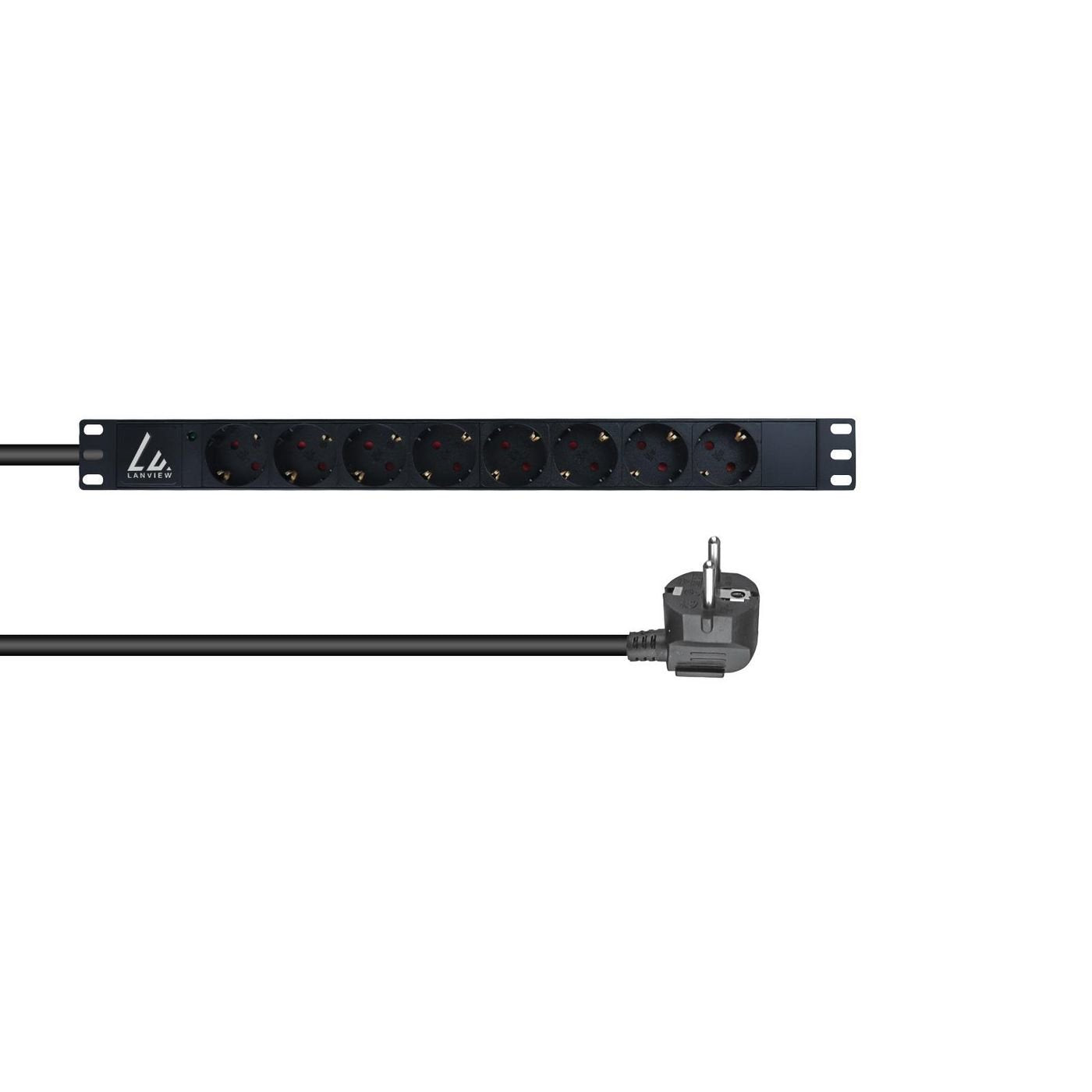 Lanview Lvr-3msch-Lic-Sch8 Unidad De Distribución De Energía [Pdu] 8 Salidas Ac 1u Negro