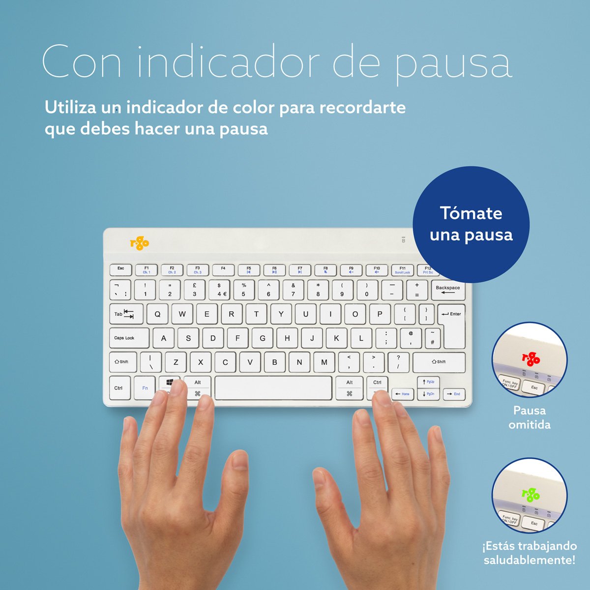 EAN 8719274492108 - R-Go Tools RGOCOUKWLWH teclado Oficina Inglés del Reino Unido imagen 12