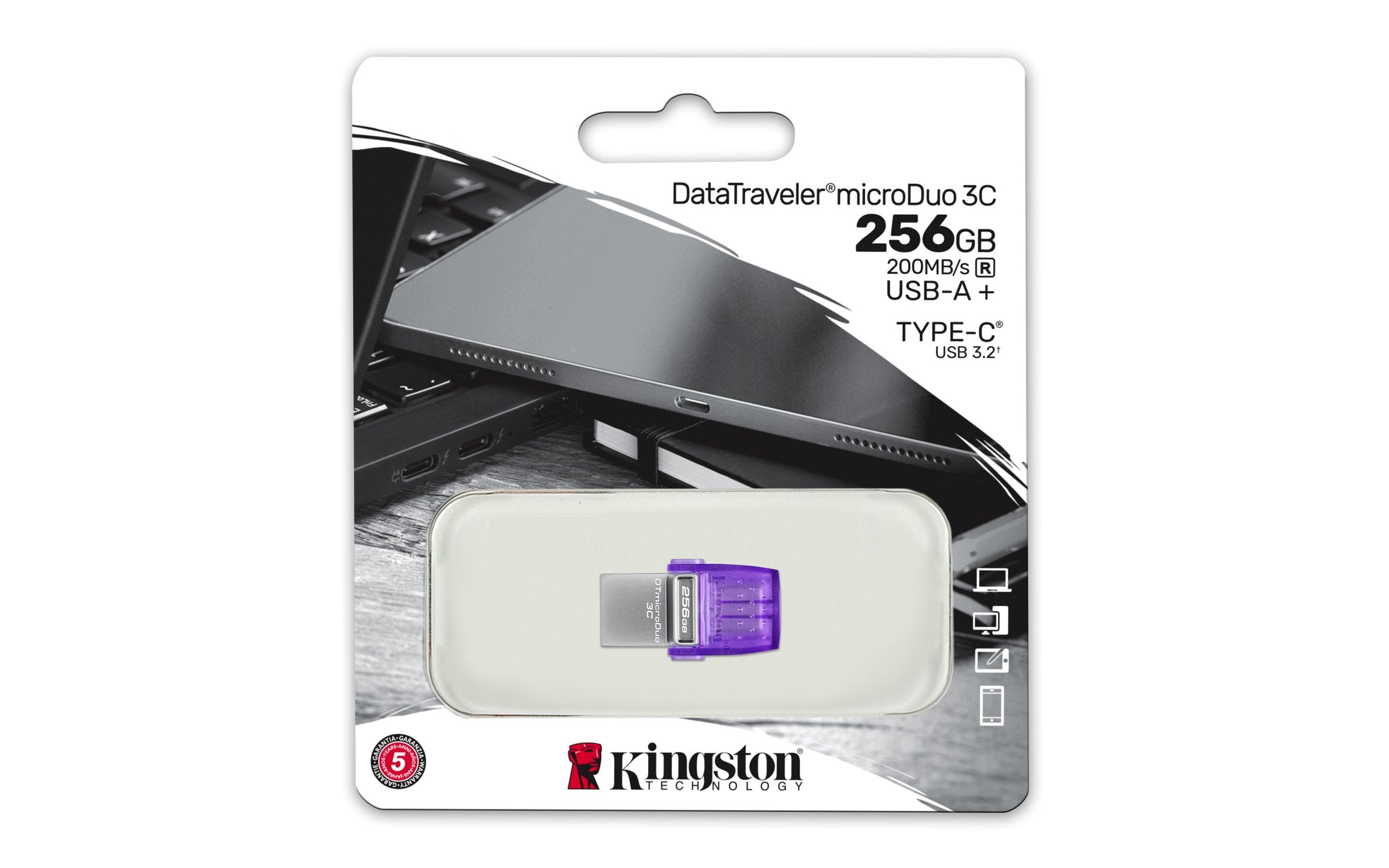 Pendrive Kingston Datatraveler Microduo 3c 256gb Usb3.2
