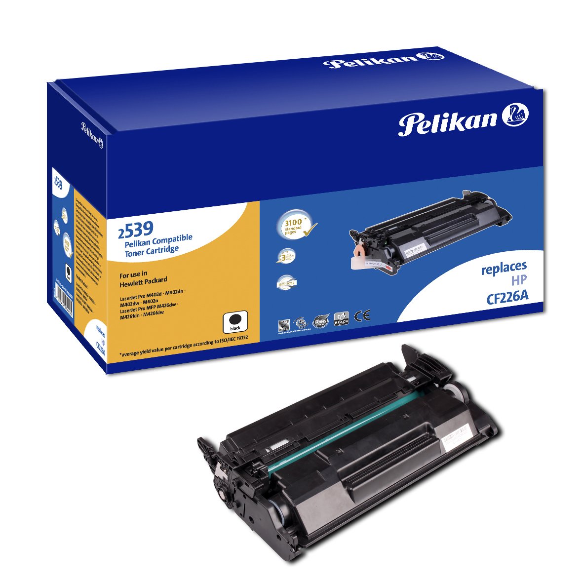 Tóner Pelikan Reemplaza A Hp 26a Cf226a, Negro, 3100 Páginas